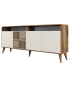 Buffet Milan noyer/crème - 180x78.6x35 cm