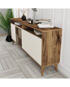 Buffet Milan noyer/crème - 180x78.6x35 cm