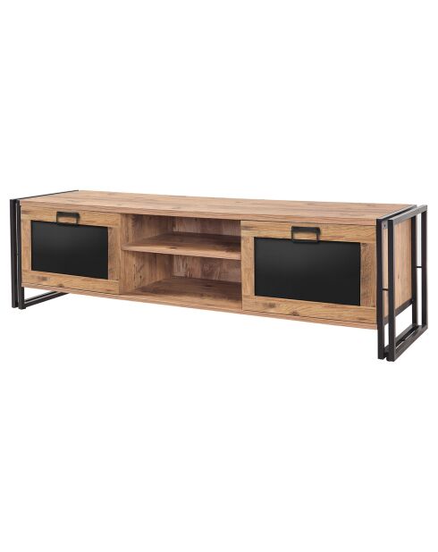 Meuble TV Arcas pin/noir - 180x50x45 cm