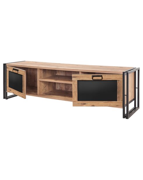 Meuble TV Arcas pin/noir - 180x50x45 cm