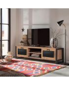 Meuble TV Arcas pin/noir - 180x50x45 cm