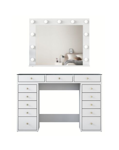 Coiffeuse Tonya blanche - 120x79.8x44.5 cm