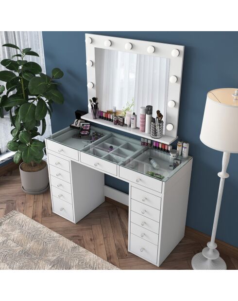 Coiffeuse Tonya blanche - 120x79.8x44.5 cm