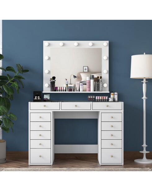 Coiffeuse Tonya blanche - 120x79.8x44.5 cm