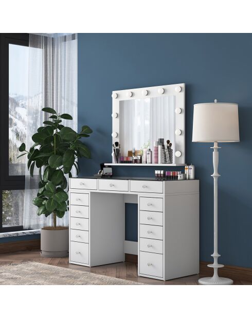 Coiffeuse Tonya blanche - 120x79.8x44.5 cm