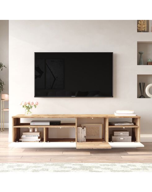 Meuble TV Norma chêne/blanc - 180x44.6x44.5 cm