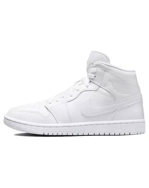 Jordan 1 halfwitte leren sneakers