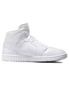 Baskets en Cuir Jordan 1 Mid blanches