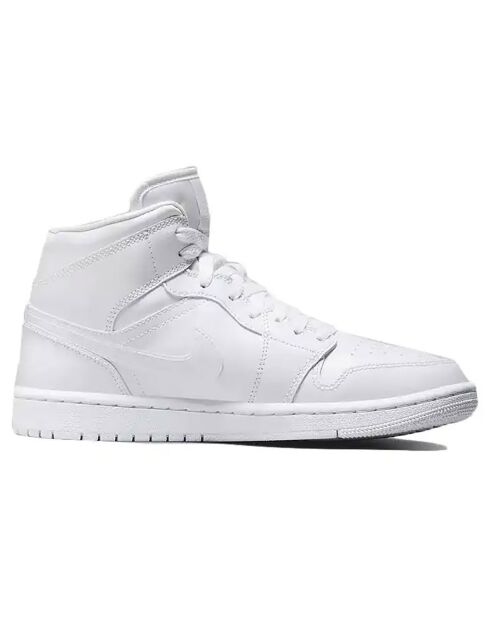 Baskets en Cuir Jordan 1 Mid blanches
