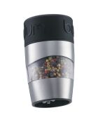 Moulin duo sel et poivre en inox brossé Twin noir - 6.8x6.8x11.2 cm