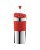 Mug à piston isotherme Travel Press rouge - 8.2x9.5x18.5 cm