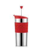 Mug à piston isotherme Travel Press rouge - 8.2x9.5x18.5 cm