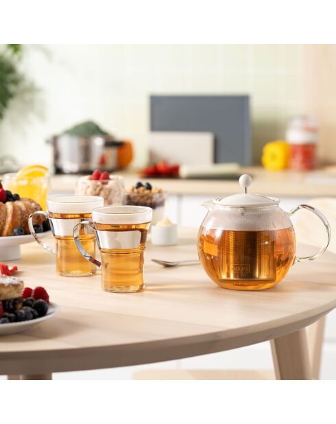 Grande portapane con coperchio in bambù Bistro bianco - 23,7x36,5x23,7 cm