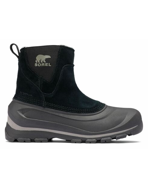 Boots en Velours de Cuir Buxton noir/gris