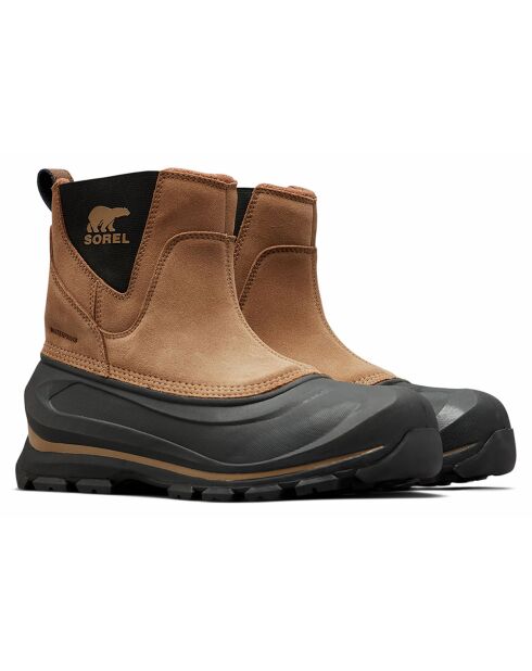 Boots en Velours de Cuir Buxton marron