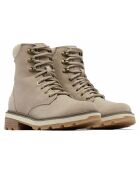 Boots en Velours de Cuir Lennox taupe