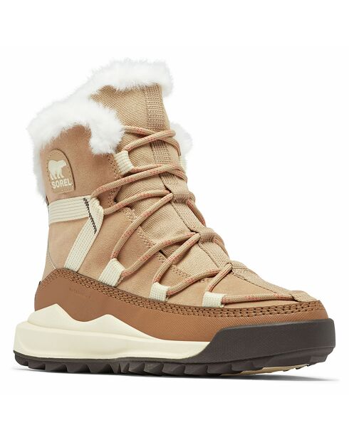 Boots en Velours de Cuir doublure polaire Ona camel