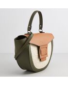 Sac à main en Cuir Votti Croco vert/marron/beige - 28x21x9 cm