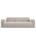 Canapé en Velours Lola 3 places beige clair - 235x95x72 cm
