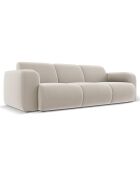 Canapé en Velours Lola 3 places beige clair - 235x95x72 cm