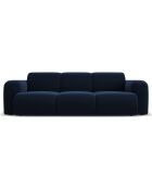 Canapé en Velours Lola 3 places bleu roi - 235x95x72 cm