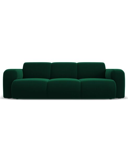 Canapé en Velours Lola 3 places vert bouteille - 235x95x72 cm