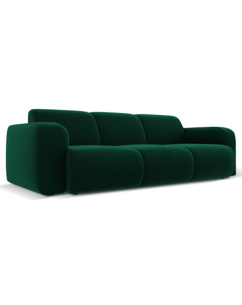 Canapé en Velours Lola 3 places vert bouteille - 235x95x72 cm
