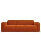 Canapé en Velours Lola 3 places terracotta - 235x95x72 cm