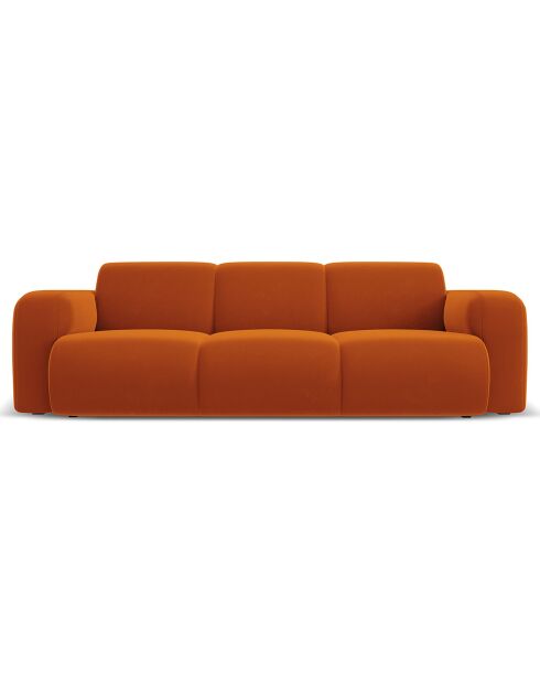 Canapé en Velours Lola 3 places terracotta - 235x95x72 cm