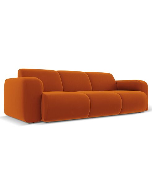 Canapé en Velours Lola 3 places terracotta - 235x95x72 cm