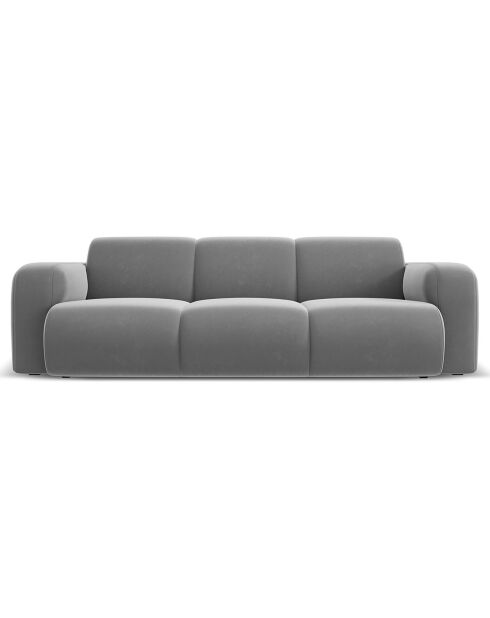 Canapé en Velours Lola 3 places gris clair - 235x95x72 cm