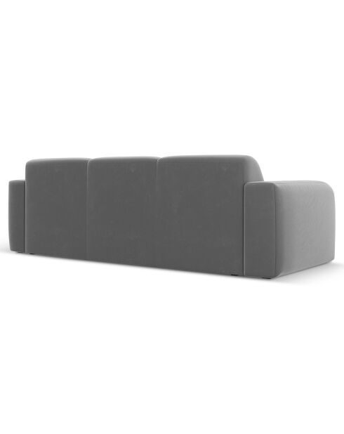 Canapé en Velours Lola 3 places gris clair - 235x95x72 cm