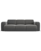 Canapé en Velours Lola 3 places ciment - 235x95x72 cm