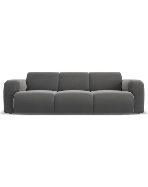 Canapé en Velours Lola 3 places ciment - 235x95x72 cm