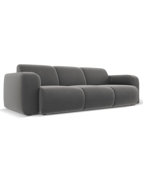 Canapé en Velours Lola 3 places ciment - 235x95x72 cm