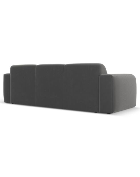 Canapé en Velours Lola 3 places ciment - 235x95x72 cm
