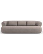 Canapé bouclé Aldrin 4 places marron clair - 226x90x73 cm