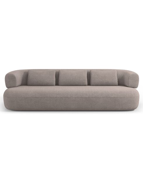 Canapé bouclé Aldrin 4 places marron clair - 226x90x73 cm