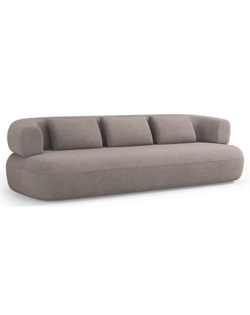 Canapé bouclé Aldrin 4 places marron clair - 226x90x73 cm