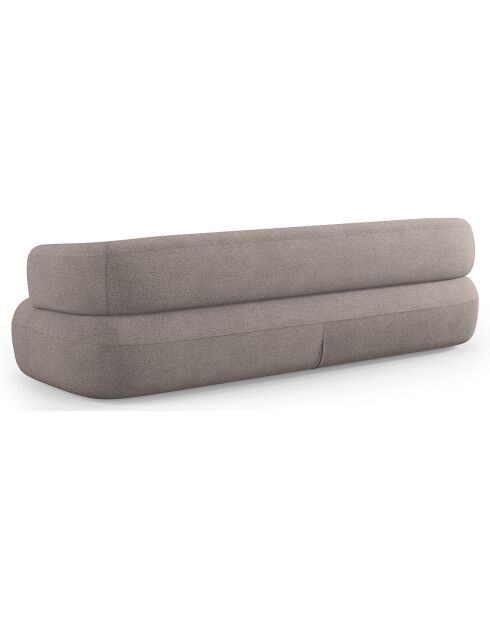 Canapé bouclé Aldrin 4 places marron clair - 226x90x73 cm