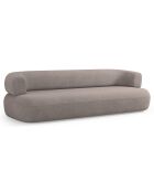 Canapé bouclé Aldrin 4 places marron clair - 226x90x73 cm