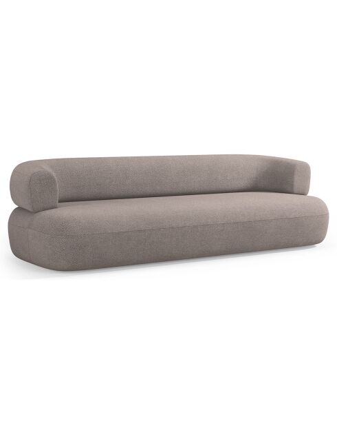 Canapé bouclé Aldrin 4 places marron clair - 226x90x73 cm