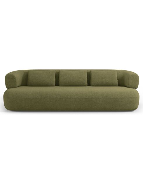 Canapé bouclé Aldrin 4 places vert - 226x90x73 cm