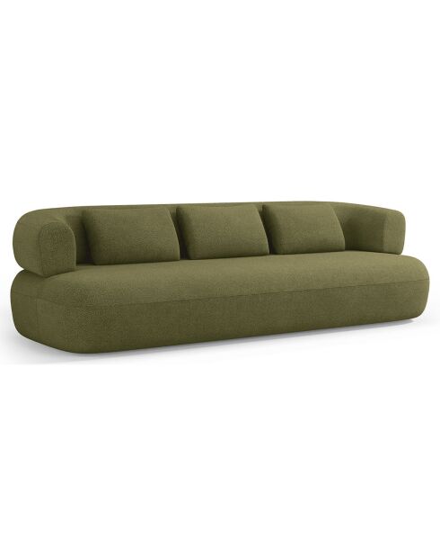 Canapé bouclé Aldrin 4 places vert - 226x90x73 cm