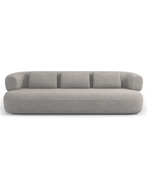 Canapé bouclé Aldrin 4 places gris clair - 226x90x73 cm