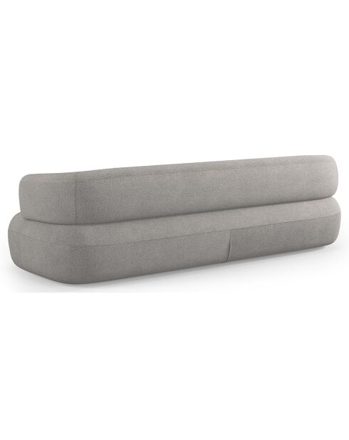 Canapé bouclé Aldrin 4 places gris clair - 226x90x73 cm
