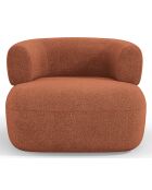 Fauteuil bouclé Aldrin brique - 90x88x73 cm