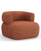 Fauteuil bouclé Aldrin brique - 90x88x73 cm