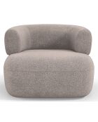 Fauteuil bouclé Aldrin marron clair - 90x88x73 cm