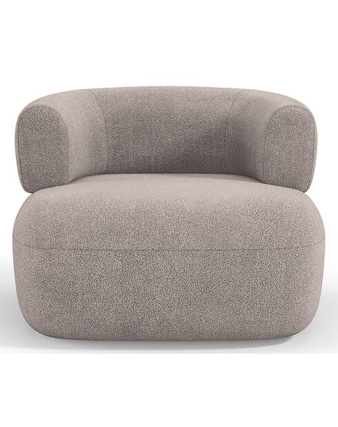 Fauteuil bouclé Aldrin marron clair - 90x88x73 cm